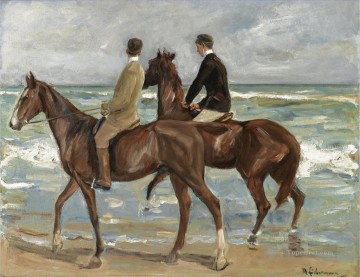 Max Liebermann Painting - Jinete en la playa a la izquierda Max Liebermann Impresionismo alemán